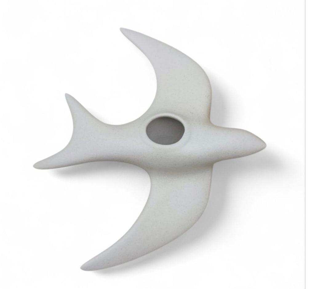 Hirondelle murale kaki dégradée  en céramique.