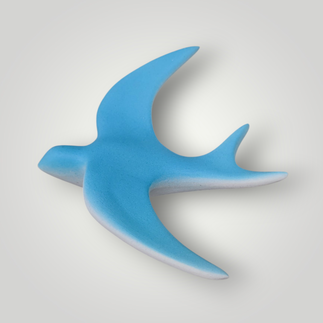 Hirondelle murale dégradée bleue en céramique