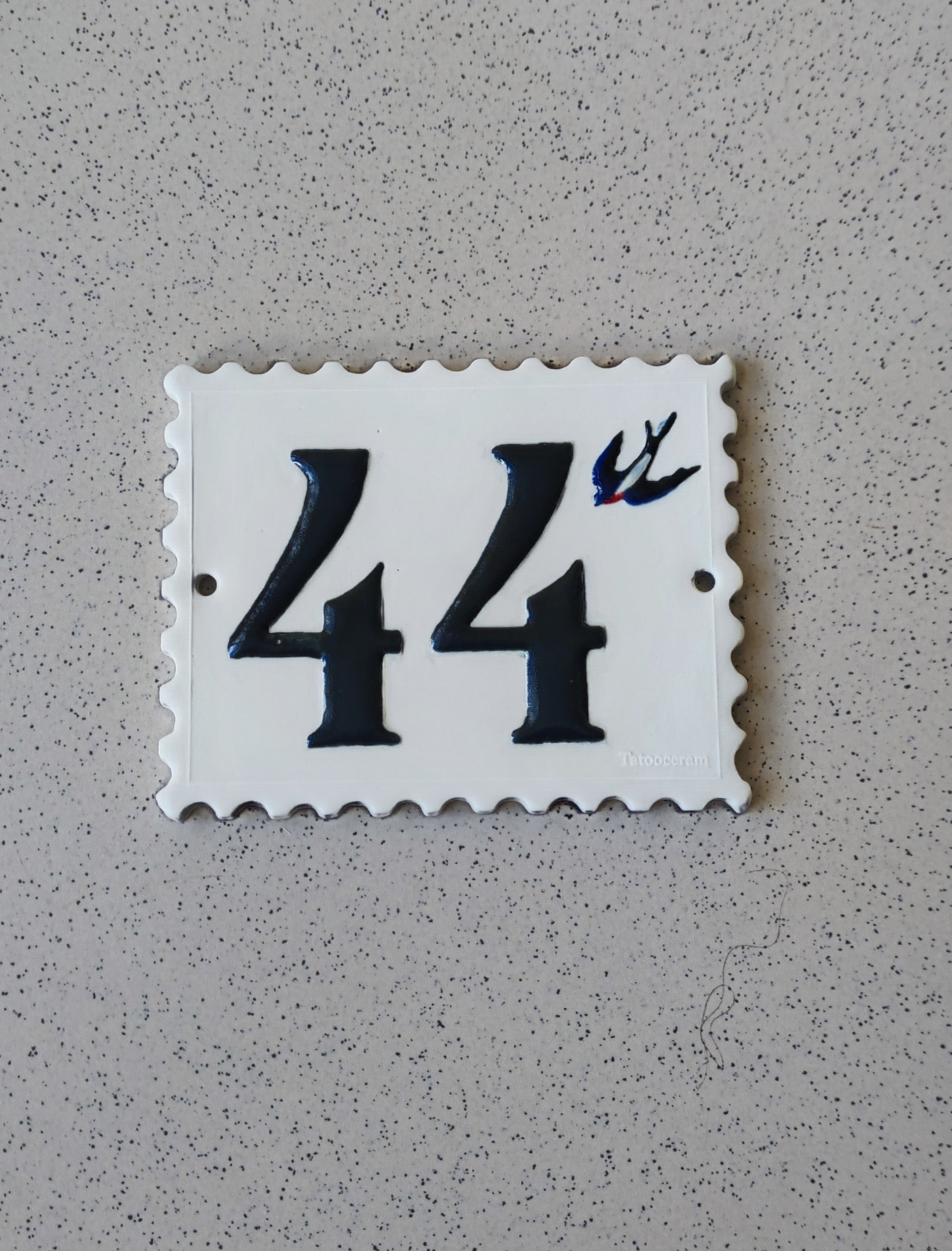 Timbre porte en porcelaine vitrifiée