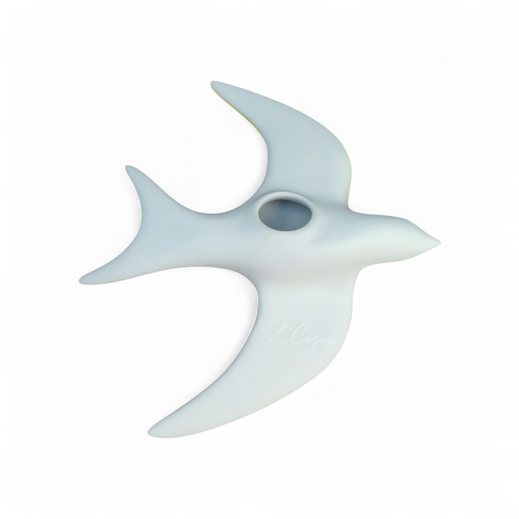 Hirondelle murale en porcelaine artisanale – finition mate & brillante 🐦 intérieur/extérieur