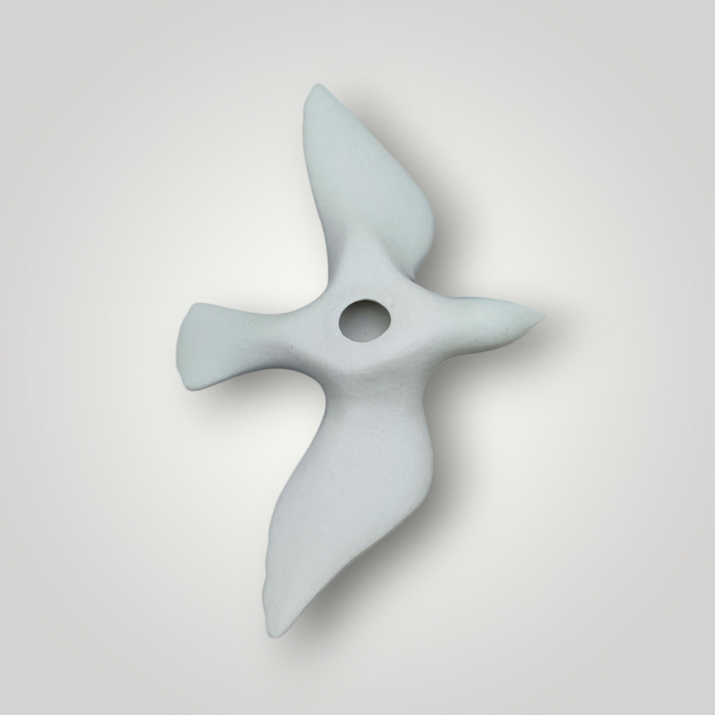 Oiseau mural bleu dégradé en céramique