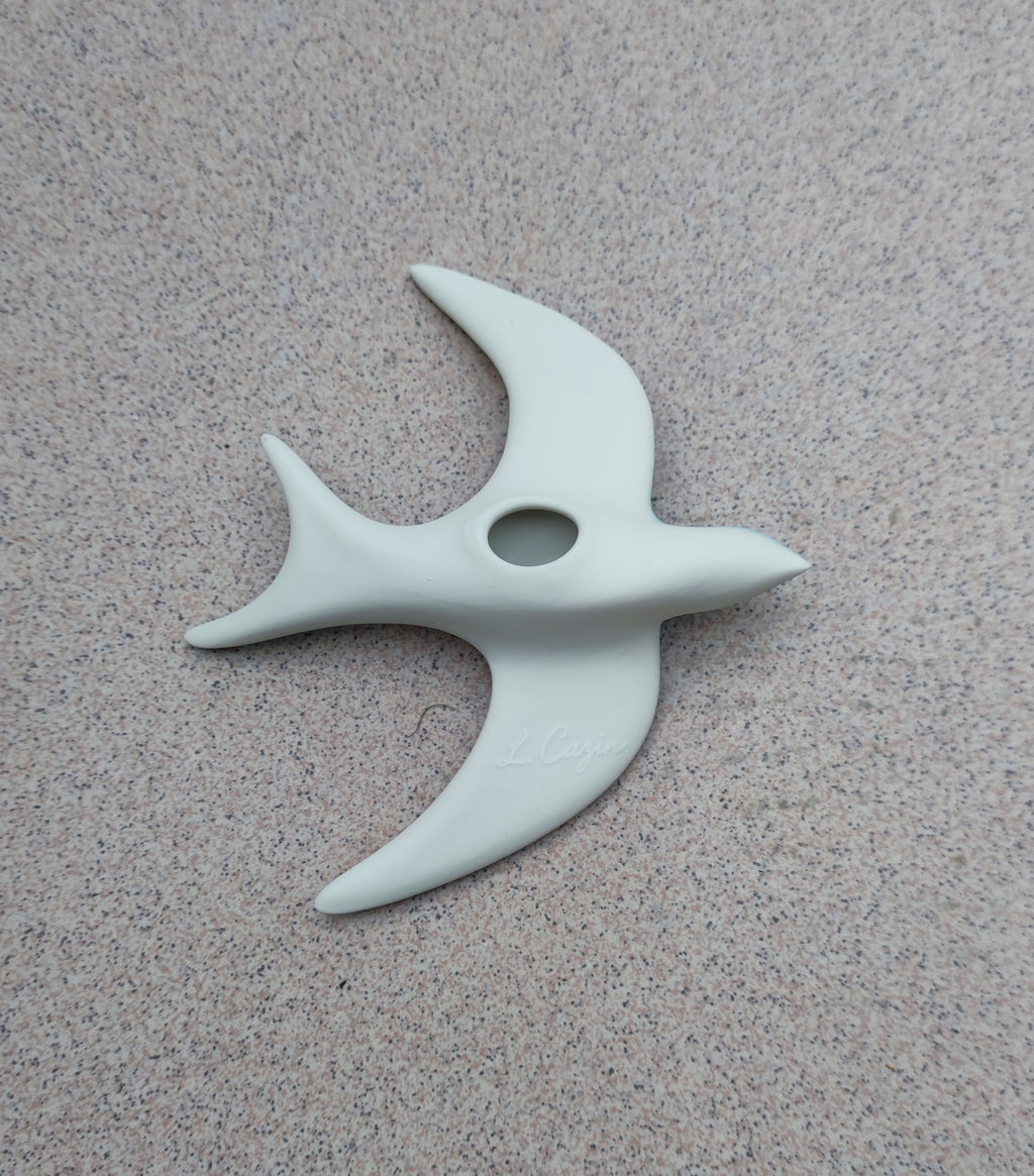 Hirondelle murale en porcelaine artisanale – finition mate & brillante -🐦 intérieur/extérieur