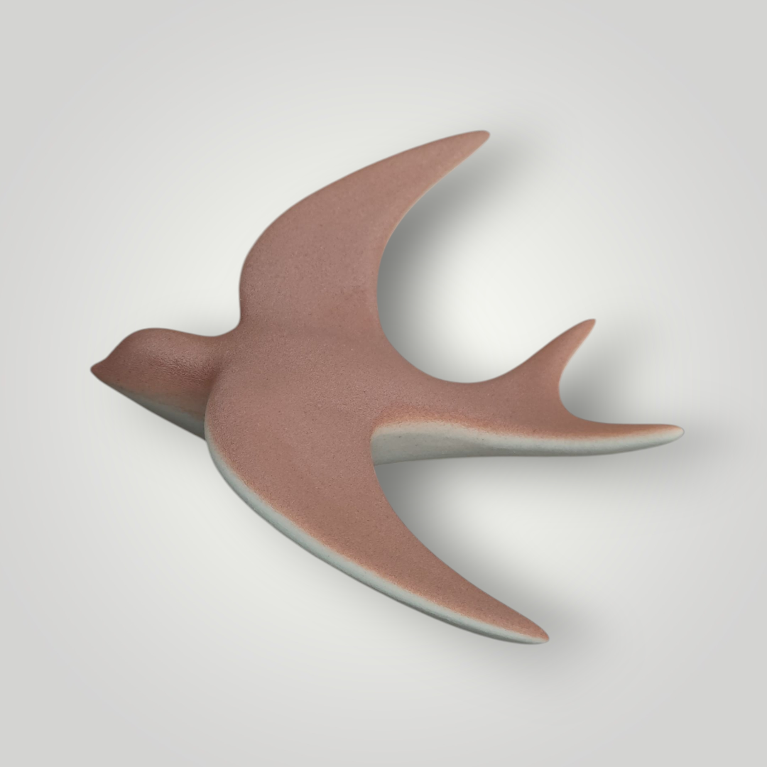 Hirondelle murale terracotta dégradée en céramique.