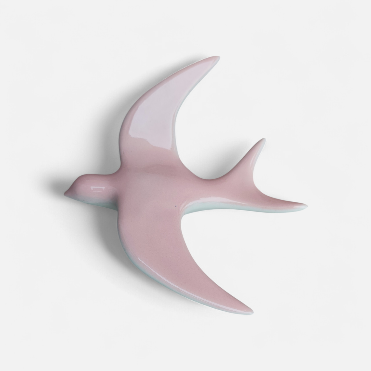 Hirondelle murale en porcelaine artisanale 🐦 13 cm intérieur/extérieur.