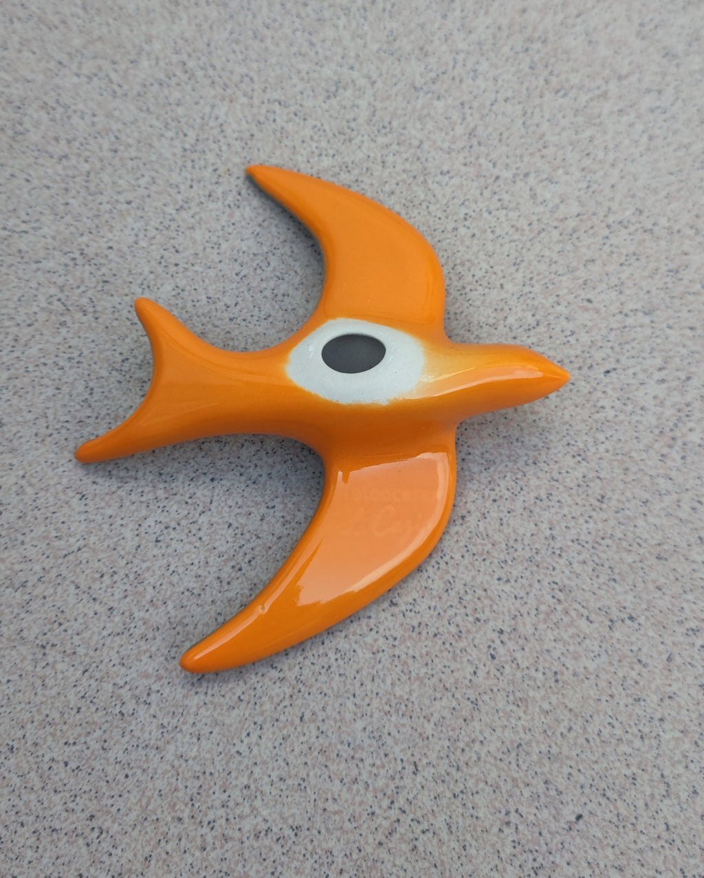 Hirondelle murale en porcelaine vitrifier – Décoration artisanale haut de gamme, tricolore