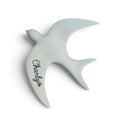 Hirondelle mate personnalisable en porcelaine.