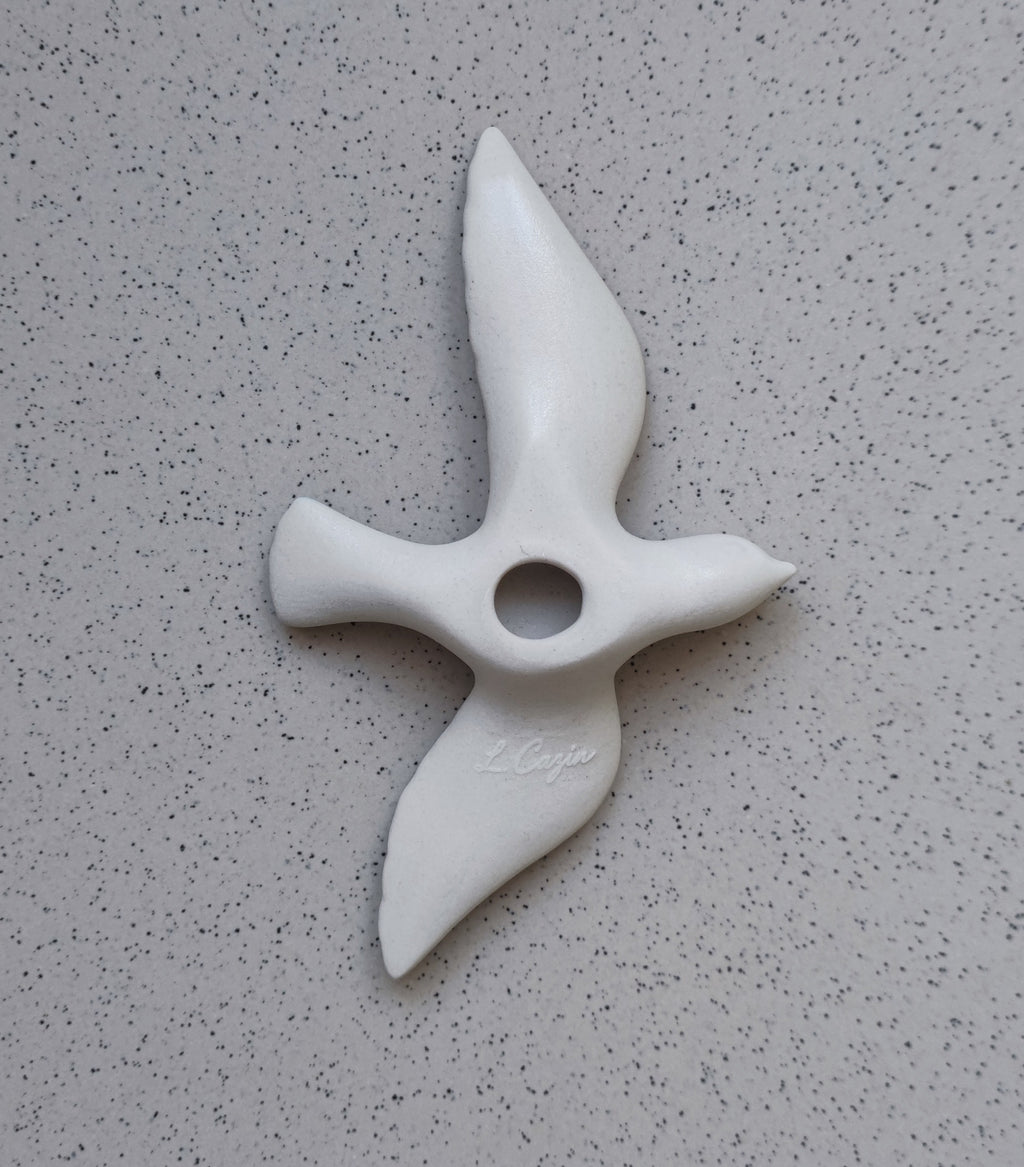 Oiseaux mural en porcelaine mate – Décoration artisanale haut de gamme, motif en relief