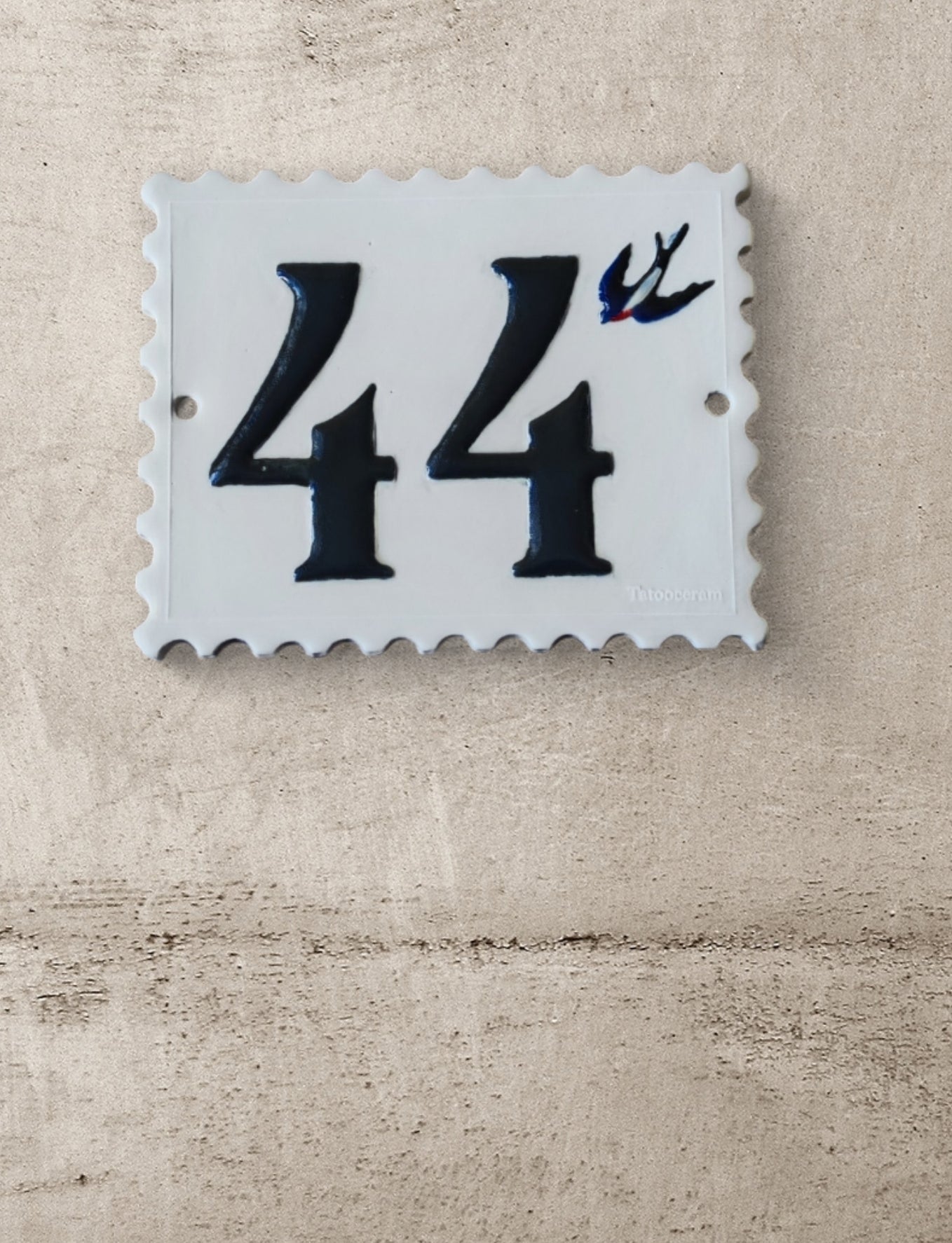 Timbre porte en porcelaine vitrifiée